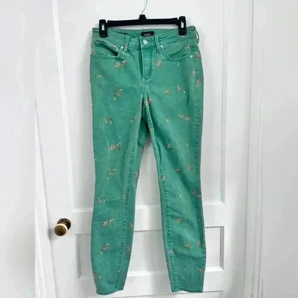 NYDJ AMI WOMENS MID-RISE FLORAL SKINNY JEANS LIKE NEW - Picture 2 of 6